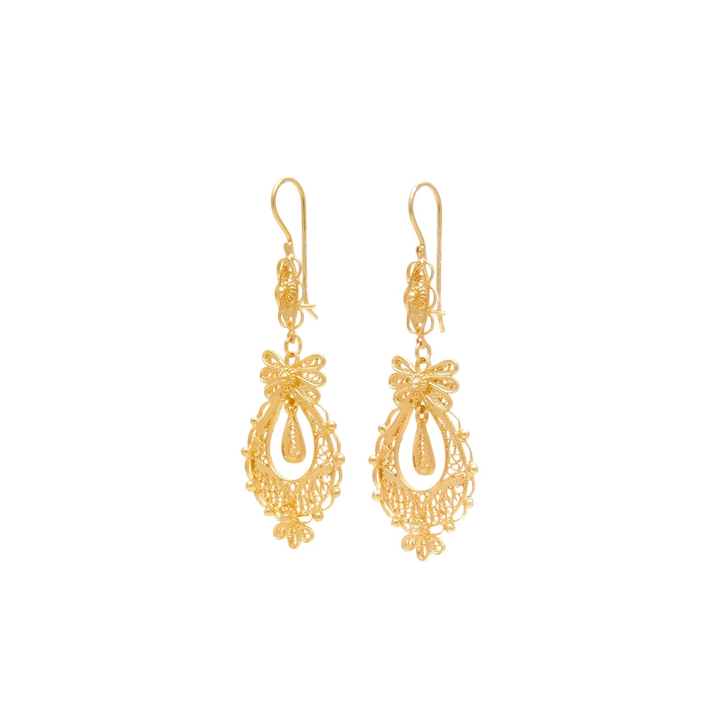 Earrings Princess in Gold Plated Silver