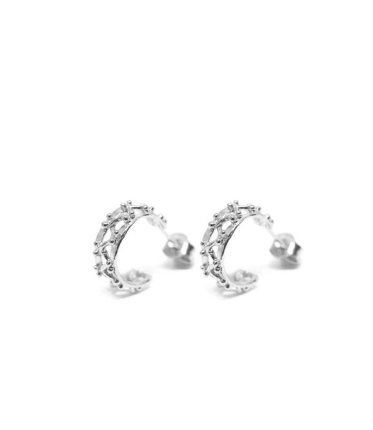 Little Beams Hoop Earrings Silver