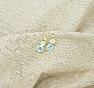 Natural Blue & White Topaz Earring