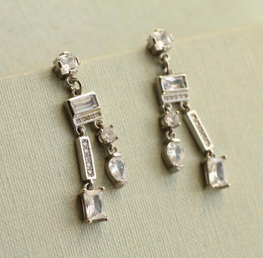 STERLING SILVER ART DECO CHANDELIER EARRINGS