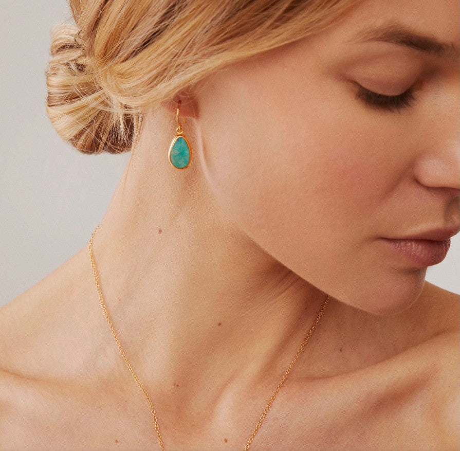 TURQUOISE ASYMMETRICAL DROP EARRINGS