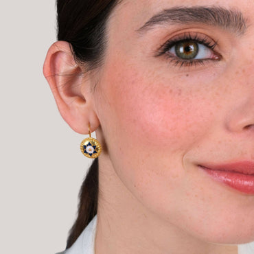 Earrings Caramujo Star in Gold Plated Silver