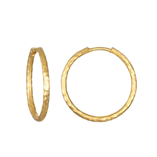 Textured Gold Medium Hoop Earring