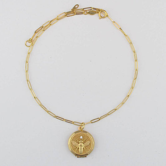 Golden Flyer Locket Necklace