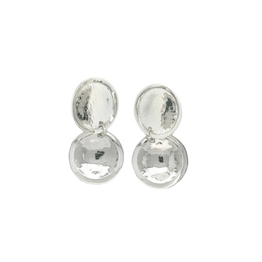 STERLING SILVER DOUBLE DISK POST EARRINGS