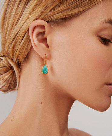 TURQUOISE ASYMMETRICAL DROP EARRINGS