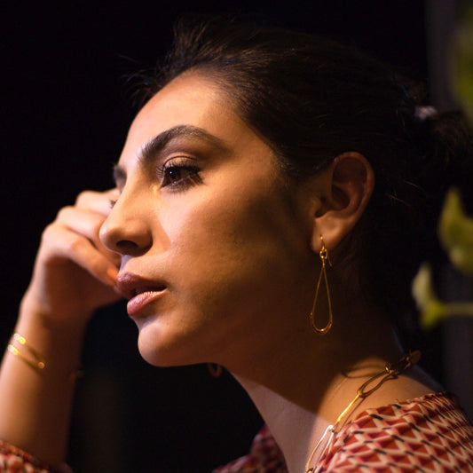 SILVER TEARDROP GODDESS EARRINGS