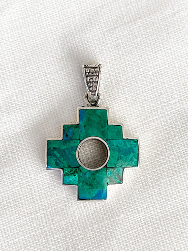 STERLING SILVER TURQUOISE  INLAY PENDANT