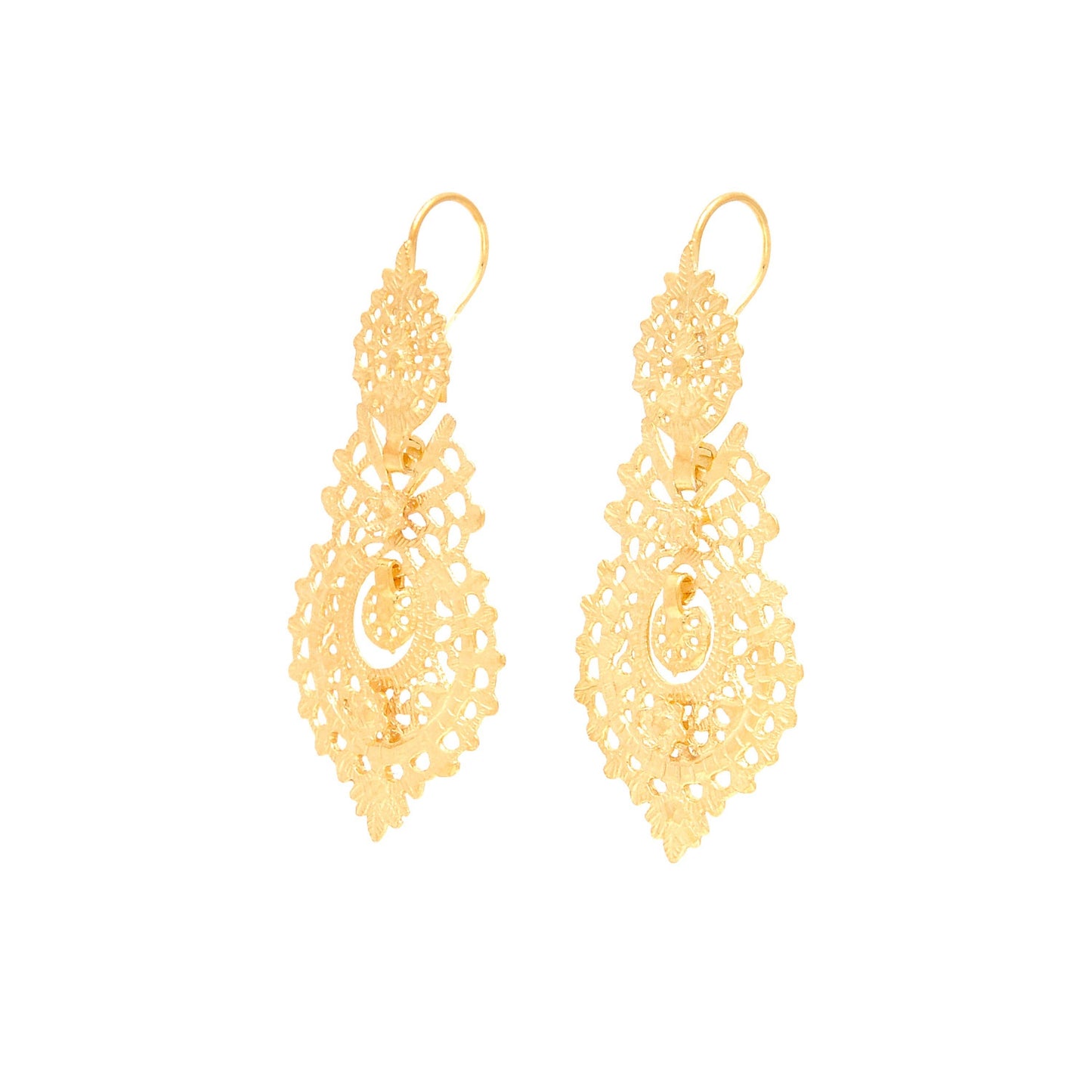 Queen Earrings in Gold Plated Silver