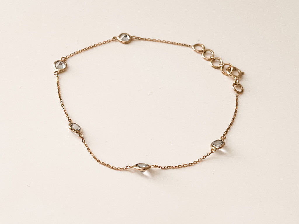 18K YELLOW GOLD AND AQUAMARINE BRACELET