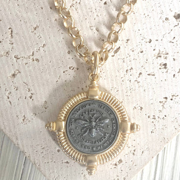 Bee Coin Necklace