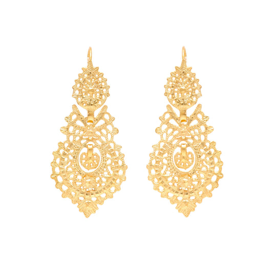 Queen Earrings in Gold Plated Silver