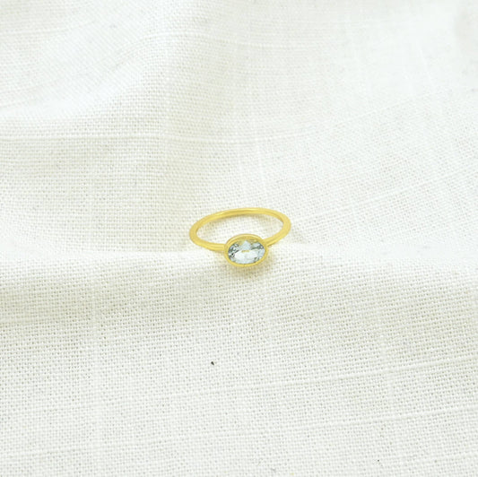 Oval Blue Topaz Ring