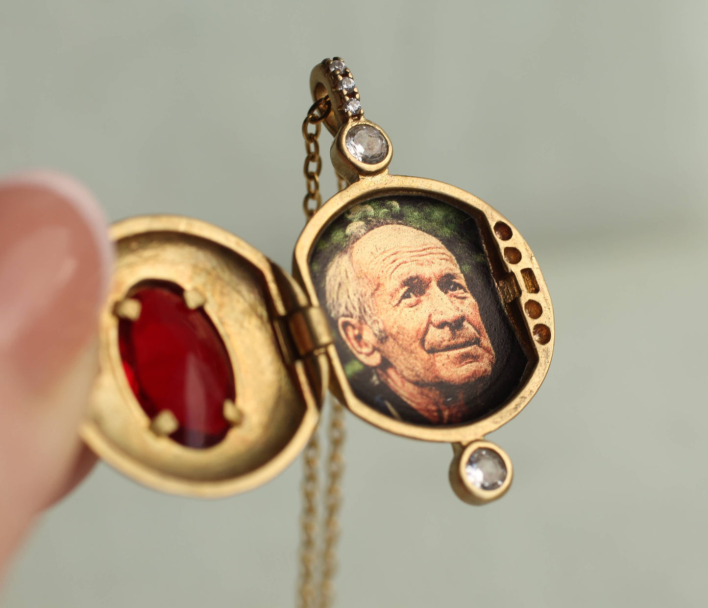 Ruby Deco Jewel Locket Necklace