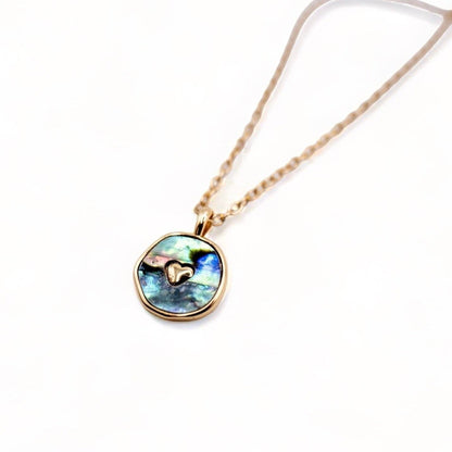 Heart necklace with abalone shell
