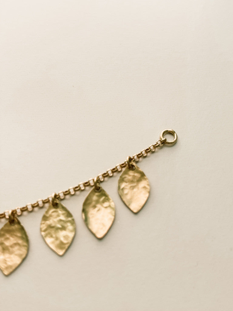 24k GOLD VERMEIL BRACELET - LEAF