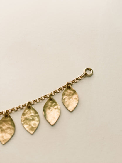 24k GOLD VERMEIL BRACELET - LEAF