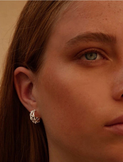 Little Beams Hoop Earrings Silver
