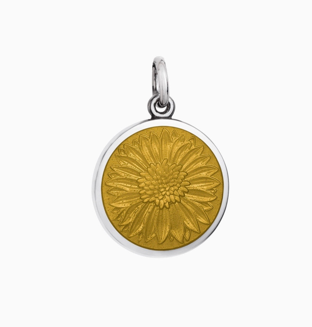 SMALL SUNFLOWER STERLING SILVER WITH XSMALL 20" STERLING SILVER BOX CHAIN