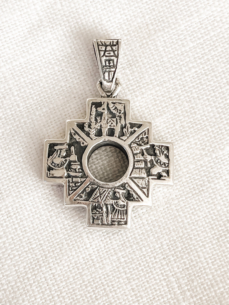 STERLING SILVER TURQUOISE  INLAY PENDANT
