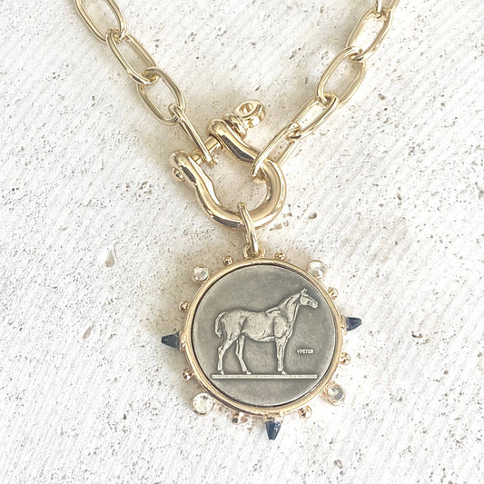 Horse Coin Shackle Necklace  