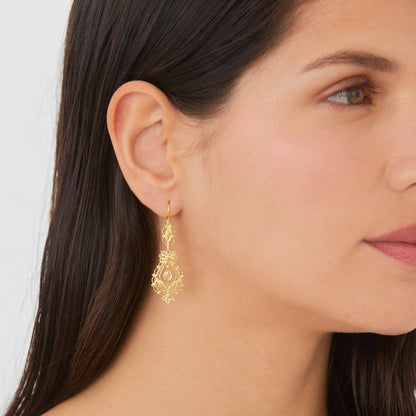 Earrings Princess in Gold Plated Silver