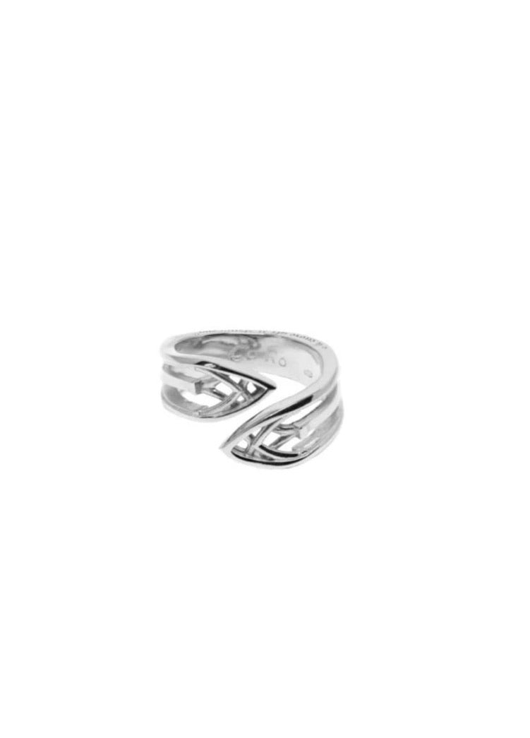 Gothic Contrarié Ring Silver