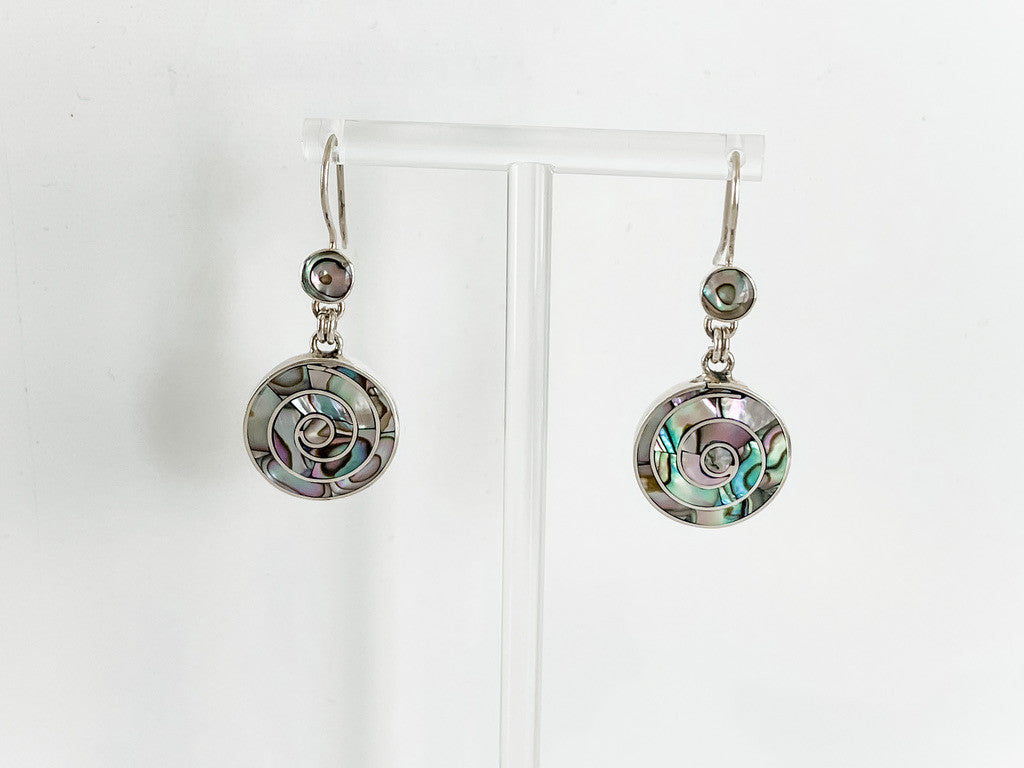 STERLING SILVER AND ABALONE EARRINGS