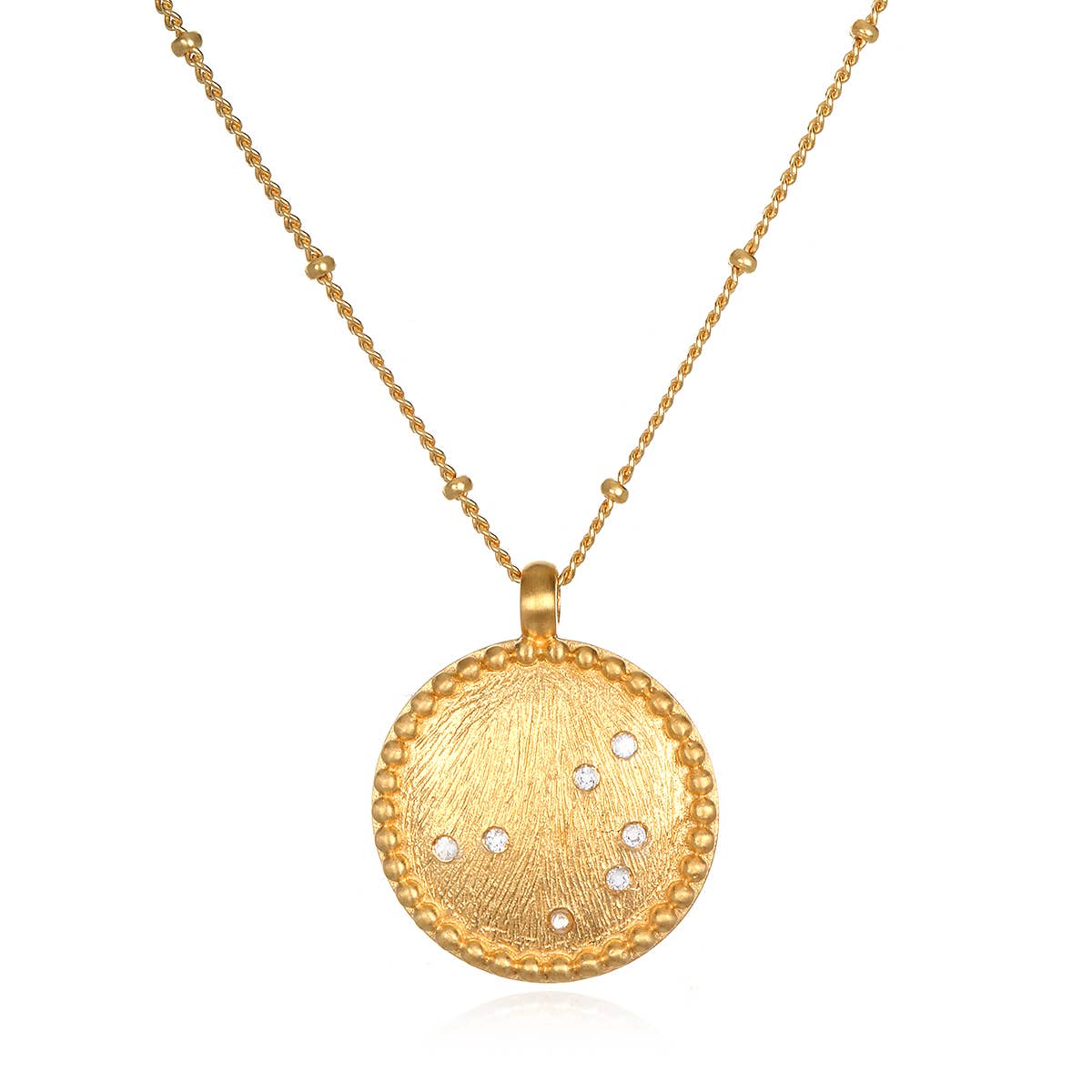 Strength White Topaz Gold Pleiades Necklace