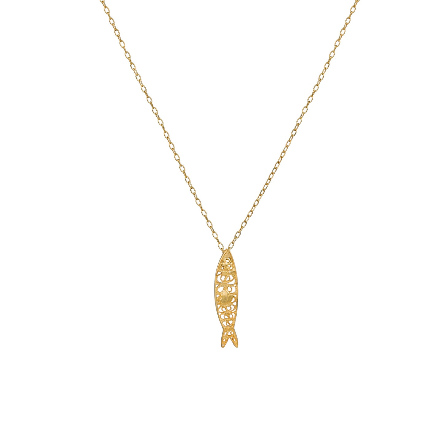 Necklace Sardine in Gold Plated Silver