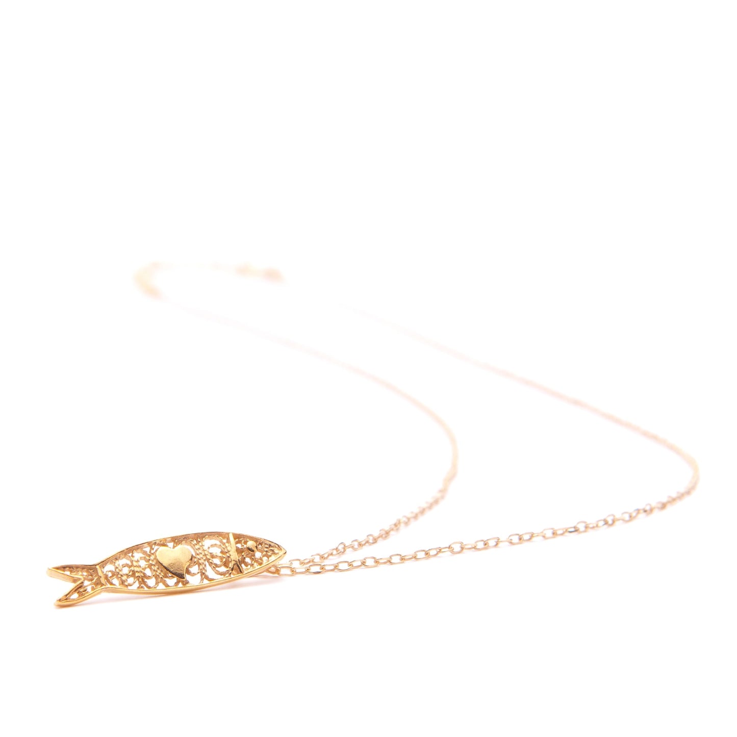 Necklace Sardine in Gold Plated Silver