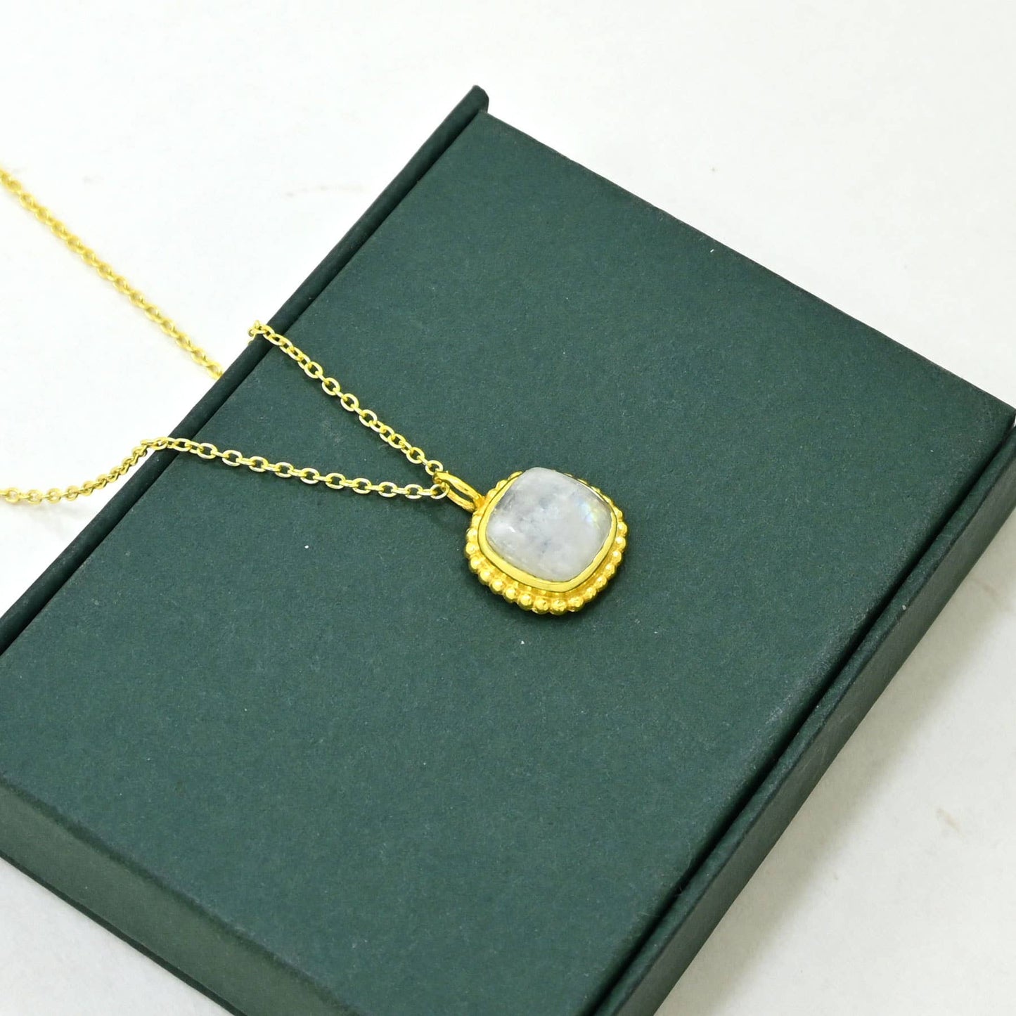 Square Moonstone Necklace