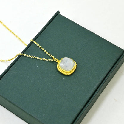 Square Moonstone Necklace