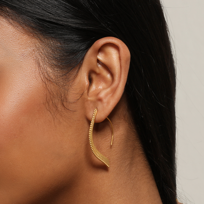 Hammered Dot Lotus Petal Earrings