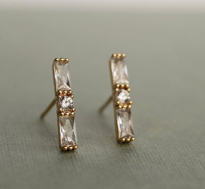 CLASSIC ART DECO BAGUETTE STUD EARRINGS
