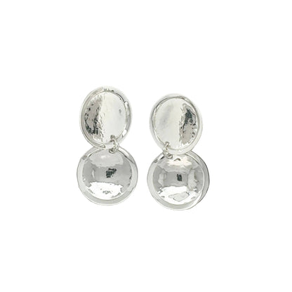 STERLING SILVER DOUBLE DISK POST EARRINGS