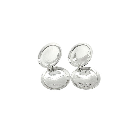 STERLING SILVER DOUBLE DISK POST EARRINGS