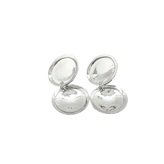 STERLING SILVER DOUBLE DISK POST EARRINGS