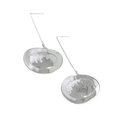 STERLING SILVER MOONLIGHT OVAL EARRINGS