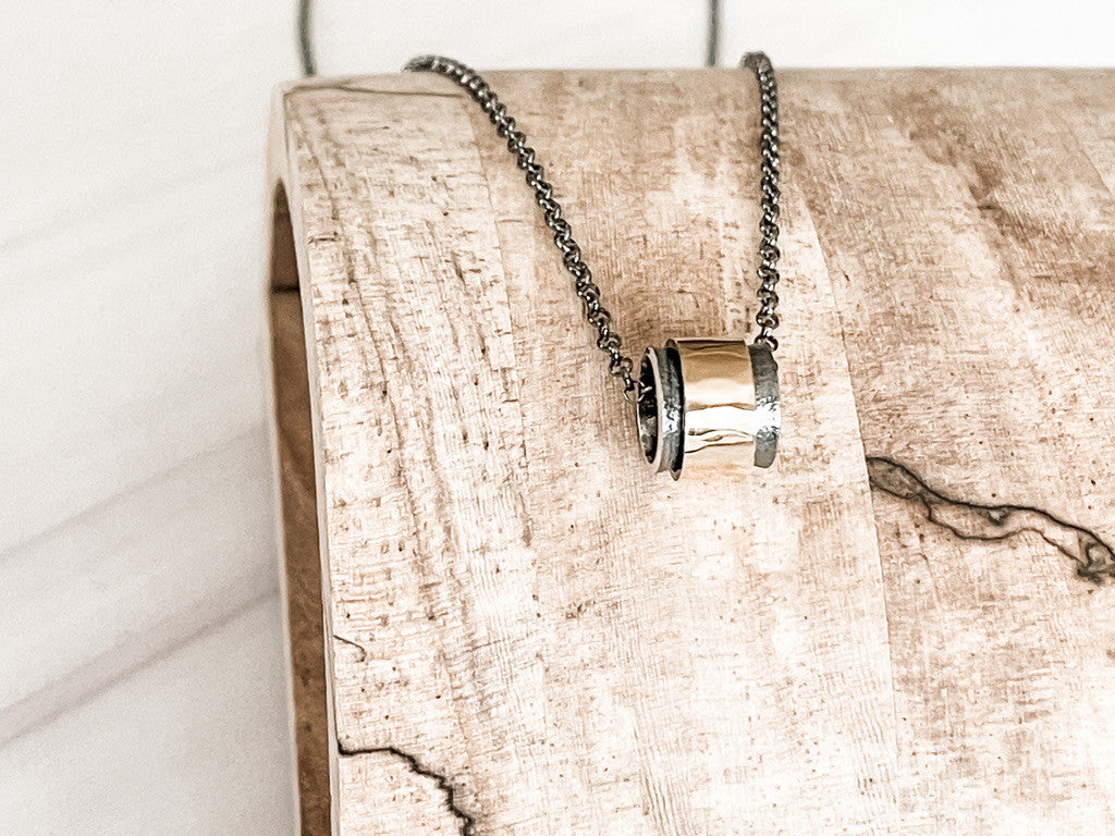 Sterling Silver and 18K Gold Tube Choker