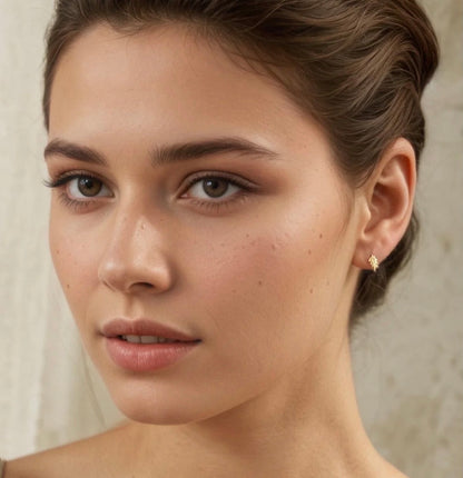 Gold Vermeil Fern Stud Earrings