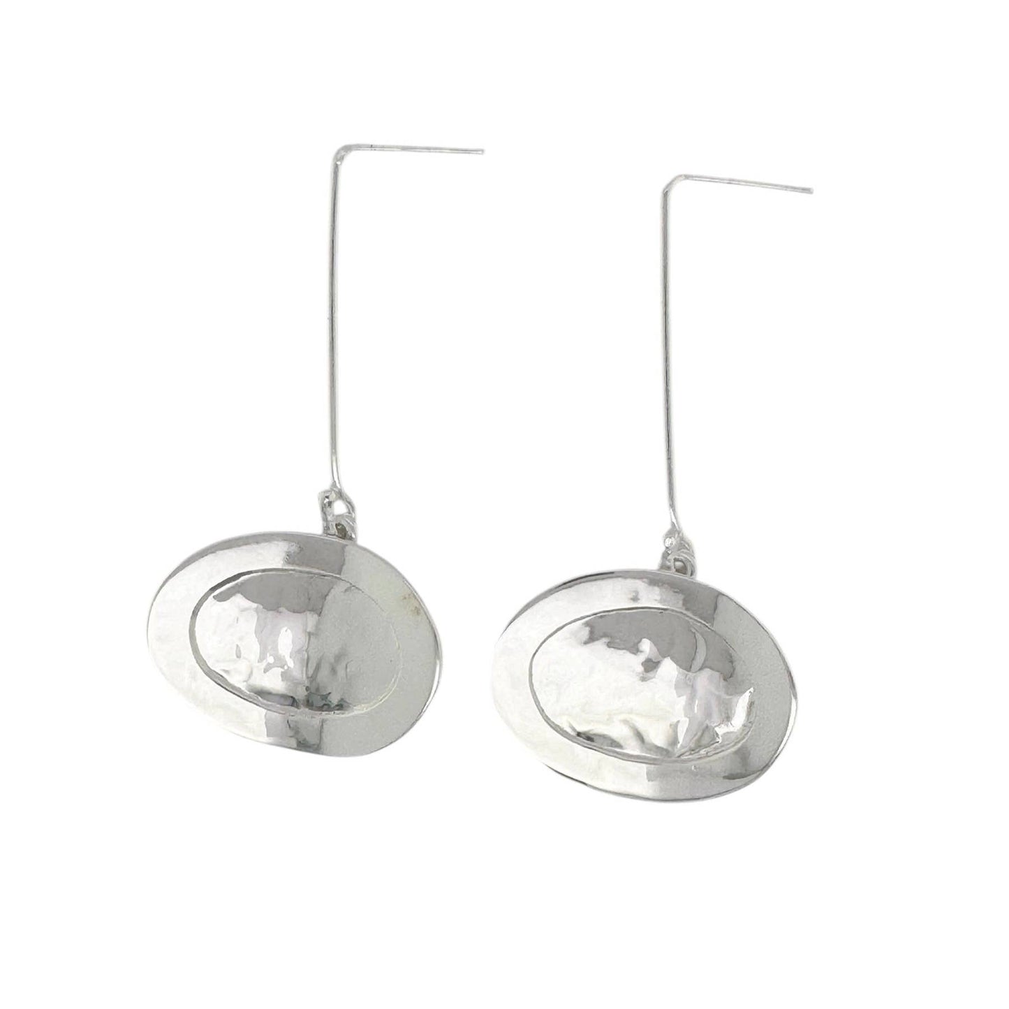 STERLING SILVER MOONLIGHT OVAL EARRINGS