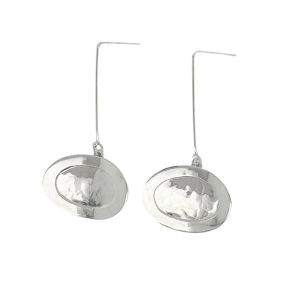 STERLING SILVER MOONLIGHT OVAL EARRINGS