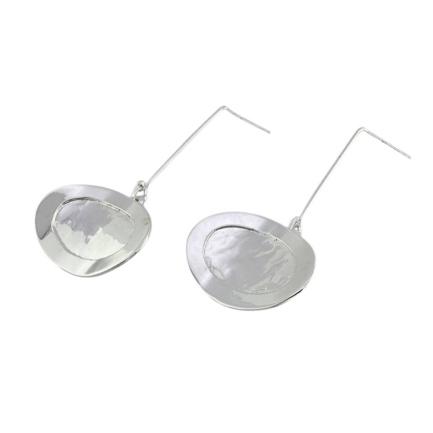 STERLING SILVER MOONLIGHT OVAL EARRINGS