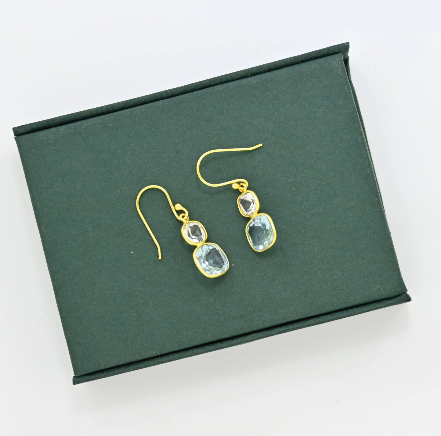 Natural Blue & White Topaz Earring