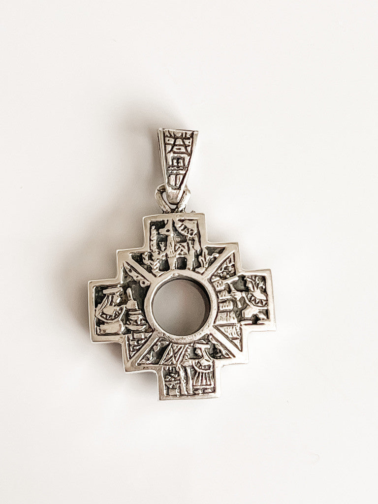 STERLING SILVER TURQUOISE  INLAY PENDANT