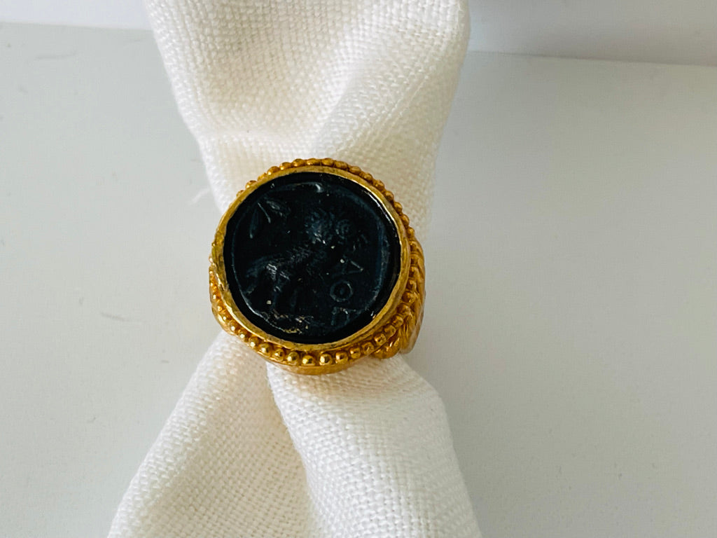 Athena’s Owl Ancient Coin Statement Ring