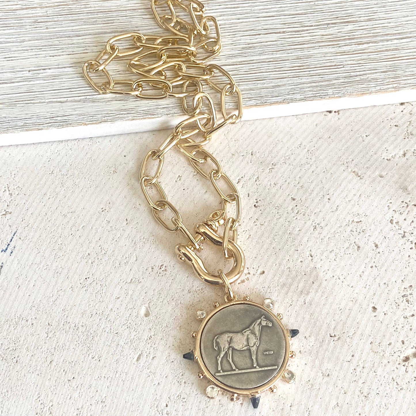 Horse Coin Shackle Necklace  
