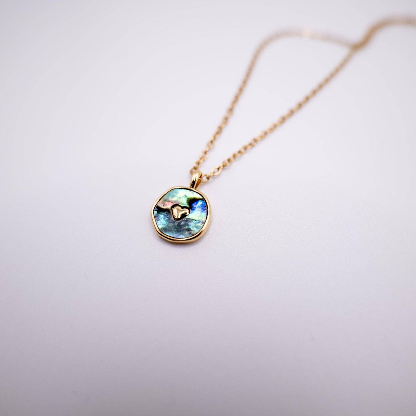 Heart necklace with abalone shell
