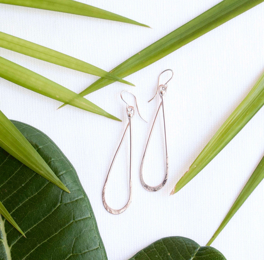 SILVER TEARDROP GODDESS EARRINGS